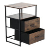 Industrial Rustic Wood Storage Cabinet with Shelves & Fabric Drawers Metal Legs