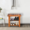 50 x 28 x 45cm 3-Tier Shoe Organizer Storage Shelf & Seat