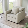 Cream 3-in-1 Folding Sofa Bed Pull Out Convertible Chair Fabric Recliner Sleeper