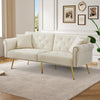 MODERN FABRIC SOFA BED LOVESEAT CLICK CLACK SOFA SETTEE RECLINER COUCH, WHITE