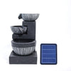 Solar Garden Water Feature Fountain with LED Light Outdoor Cascading Bowls ECO