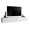 160/180cm White High Gloss Fronts TV Cabinet Stand Wall Mounted Floating Unit UK