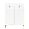 Shoe Storage Cabinet Footwear Rack Stand with Drawers & Adjustable Shelves White
