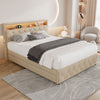 Upholstered Bed Frame Velvet 4ft6 Double Size Bed w/ 4 Storage Drawers LED Light