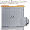 Bathroom Under Sink Cabinet Grey Bamboo Wooden Storage Cupboard Unit Christow