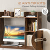 Desk Bookshelf 3-Tier Display Rack Shelving Unit Wood Countertop Hutch w/Shelves