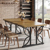 Rectangular Dining Table for 6-8,180cm Industrial Kitchen Table for Dinner Room