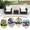 3 Pcs Garden PE Rattan Wicker Chair Conversation Set Patio Storage Table Chairs