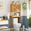 Large Bamboo Over-The-Toilet Storage Cabinet Bathroom Rack with Adjustable Shelf