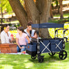 2 Passenger Push Pull Stroller Wagon Twin Stroller Wagon w/Removable Canopy