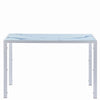 Rectangular White Marble Tempered Glass Dining Table Metal Frame Dining Room