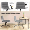 Armless Swivel Task Chair Vanity Chair Cross Legged Office Chair-Grey