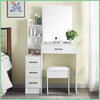 Dressing Table Mirror & LED Light Stool Makeup Vanity Set Desk Organizer Dresser