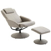 Recliner Chair and Footstool Armchair with Ottoman 360° Swivel Seat Grey