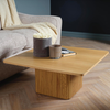 Coffee Table Square Panelled 80cm Modern Living Room Oak Wood Melamine Top
