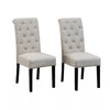 1/2/4/6 Dining Chairs Armchair High Back Linen/Velvet Upholstered Wood Legs Home