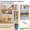 Kitchen Island Storage Cabinet Bar Bistro Table with Extendable Dining Table