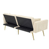 Fabric Sofa Bed Love Seat Sofa Settee Couch with Metal Legs & Cushions Beige