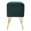Velvet Footstool Ottomans with 4 Metal Legs Dressing Table Stool Bedroom Chairs