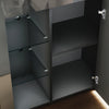 High Gloss Sideboard Cabinet Living Room Black Storage Cupboard with LED Lights