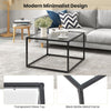 Modern Glass Coffee Table Square Snack Table Living Room Center Cocktail Table