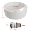 Modern Gloss White Bathroom Sink Wash Basin Round Countertop Ceramic Bowl Waste