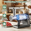 Electric Meat Grinder 2000W Mincer Sausage Kibbe Reverse Function Black Silver