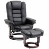 Recliner Chair With footstool, Armchair 135° Reclining Swivel Sofa Chair, Black