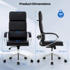 Ergonomic Leather Office Chair w/Adjustable Lumbar Support-Black