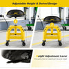 Rolling Seat Mechanic Stool Chair Height Adjustable Roller Work Chair w/Tray