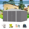 12 X 10ft Metal Garden Shed Storage Tool Sheds House Lockable Door & Ventilation