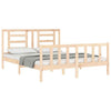 Gecheer Bed Frame with Headboard 160x200 Solid Wood Bed Frame O2T4