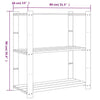 3-Tier Storage Rack Black 80x38x90 Solid Wood Pine G1P8