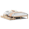 Bed Frame with Drawers 140x190 Solid Wood Pine U0G0