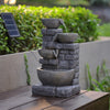 Solar Powered Water Feature Fountain Outdoor Garden Cascade Tiered Patio Decor