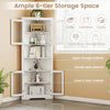 171cm Tall Corner Cabinet Space-saving Triangular Buffet Cabinet White