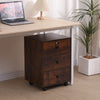 Mobile 3 Drawers Filing Cabinets Printer Stand Pedestal Lockable Bedside Table