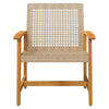 Garden Chairs Outdoor Chair 2 pcs Beige Poly Rattan and Acacia Wood