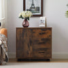 Brown Office Filing Cabinet File Drawers Wheels Mobile Printer Stand Wooden New