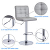 Bar Stools Set of 2 PU Leather Swivel Height Adjustable Bar Chairs With Backrest