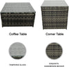 Rattan Garden Furniture Corner Sofa Set with 9 Seaters & Table for Outdoor Patio