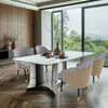 Set of 2 Dining Chairs Linen Padded Seat Chairs Home Office Commercial Furniture