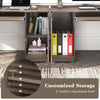 Corner Executive Desk w/2 Storage Drawers-Grey
