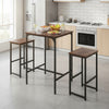 Breakfast Bar Table and Stools Kitchen Dining Room Industrial Furniture Set of 3