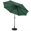 2.7M Round Garden Parasol Sun Shade Patio Hanging Umbrella with Crank Tilt Base