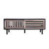 120cm TV Unit Stand Table with Slatted Sliding Door Shelf Storage Cabinet Retro