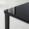 Black Tempered Glass Top Rectangle Coffee Table Side Table End Table Metal Leg