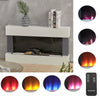 Electric Fireplace Fire Flame Heater Modern White Mantelpiece 37-52'' L H Shape