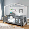 Single Kids House Shaped Bed Wooden Slatted Playhouse Bed