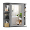 3 Tier Mirrored Bathroom Cabinet Wall Mount Storage Cupboard W/ Display Shelves